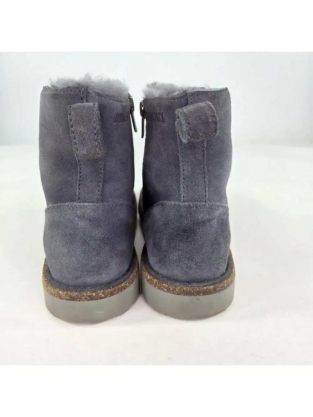 Birkenstock Melrose Zip boots US 7 Womens Blue Suede Fur-Lined Booties